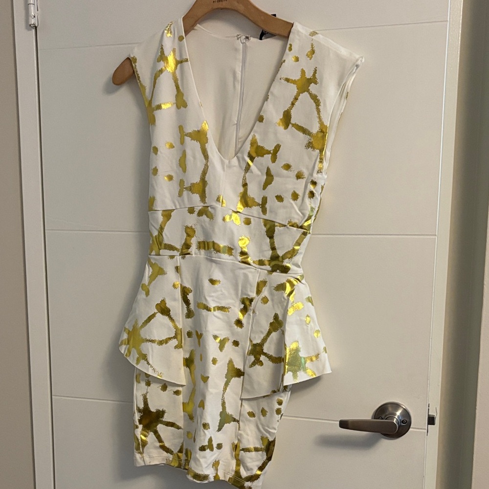 Bebe Ivory and Gold Dress